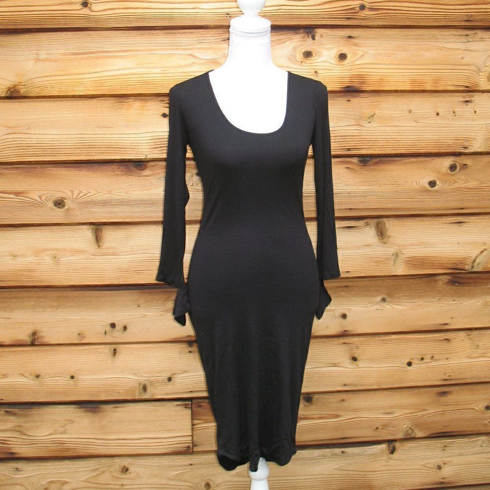 Monrow Black Midi Body Con Dress